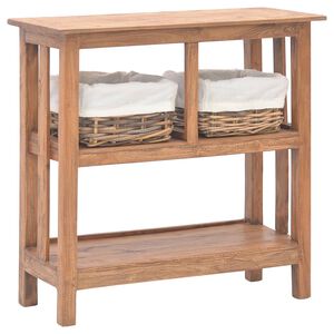 vidaXL Tavolo Consolle in Legno Massello di Mogano 69x28x70 cm