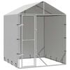 vidaXL Cuccia Cani da Esterno Tetto Argento 2x2x2,5 m Acciaio Zincato