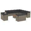 vidaXL Set Divani da Giardino 14pz con Cuscini in Polyrattan Grigio