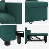 vidaXL Divano letto estraibile singolo Verde scuro 90 x 165 x 87 cm