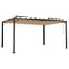 vidaXL Gazebo con Tetto a Lamelle 3x4 m in Tessuto Tortora e Alluminio