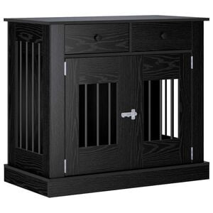 vidaXL Mobile da cassa per cani Rovere Nero 90 x 47,5 x 80 cm