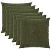 vidaXL Federa 6 pz HEERLEN Verde 80 x 80 cm Fleece in microfibra