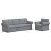 vidaXL Set di divani 2 pz Grigio chiaro Tessuto