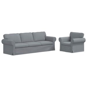 vidaXL Set di divani 2 pz Grigio chiaro Tessuto