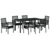 vidaXL Set da Pranzo per Giardino 7 pz Nero polyrattan