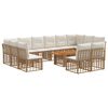vidaXL Set Divano da Giardino 13 pz Naturale e Bianco Crema polyrattan