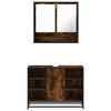 vidaXL Set Mobili da Bagno 2 pz Rovere Fumo in Legno Multistrato