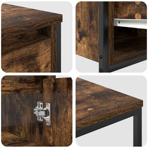 vidaXL Set di mobili per il bagno 2 pcs Rovere Affumicato e Nero