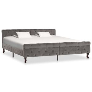 vidaXL Giroletto Grigio in Velluto 180x200 cm