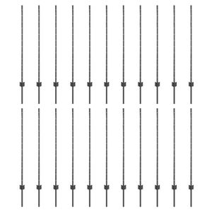 vidaXL Palo della recinzione 22 pcs Grigio 160 cm Acciaio