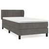 vidaXL Giroletto a Molle con Materasso Grigio Scuro 80x200 cm Velluto