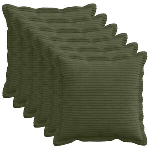 vidaXL Federa 6 pz HOUTEN Verde 30 x 30 cm corduroy