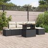 vidaXL Set Divano da Giardino con archiviazione 6 pcs Nero Poly Rattan