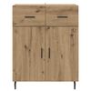 vidaXL Credenza Rovere artigianale 69,5 x 34 x 90 cm Legno multistrato