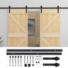 vidaXL Porta scorrevole 2 pz 90 x 210 cm Legno Massello di Pino