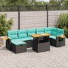 vidaXL Set Divano da Giardino 8pz con Cuscini Grigio Polyrattan Acacia