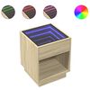 vidaXL Tavolino da Salotto con LED Infinity Rovere Sonoma 40x40x50 cm