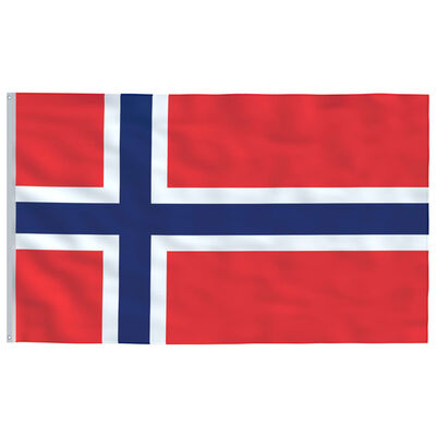 vidaXL Bandiera della Norvegia con Pennone in Alluminio 4 m