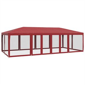vidaXL Tenda per Feste con 12 Pareti Laterali in Rete Rossa 8x4 m HDPE