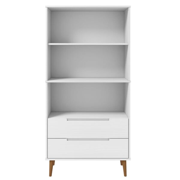 vidaXL Libreria MOLDE Bianca 85x35x170,5 cm in Legno Massello di Pino