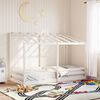 vidaXL Letto Bambini con Tetto Bianco 100x200 cm Legno Massello Pino