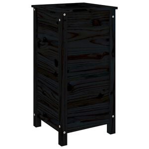 vidaXL Fioriera da Giardino Nera 40x40x78 cm Legno Massello di Pino