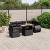 vidaXL Set Divani da Giardino con Cuscini 7pz Nero Polyrattan