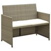 vidaXL Divano da Giardino a 2 Posti con Cuscini Beige in Polyrattan