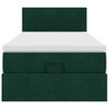 vidaXL Pouf Letto con Materasso e LED Verde Scuro 80x200cm in Velluto