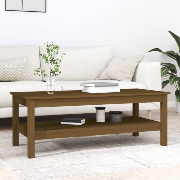 vidaXL Tavolino da Salotto ambra 110x50x40 cm Legno Massello di Pino