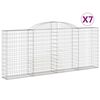 vidaXL Cesti Gabbioni ad Arco 7 pz 300x30x120/140 cm Ferro Zincato