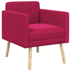 vidaXL Poltrona decorativa Rosso Vino Velluto