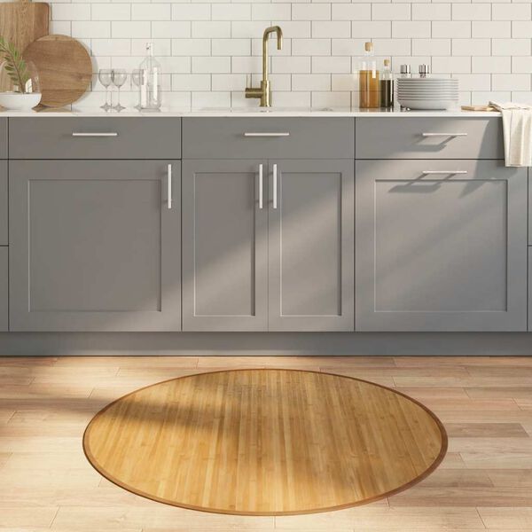 vidaXL Tappeto Rotondo Naturale 100 cm in Bamb&ugrave;