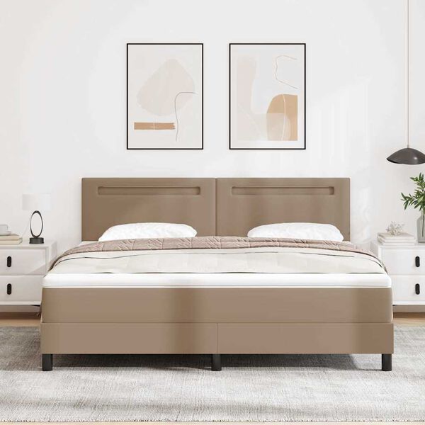 vidaXL Letto a molle Cappuccino 180 x 200 cm Pelle sintetica