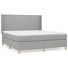 vidaXL Giroletto a Molle con Materasso Grigio Chiaro180x200 cm Tessuto