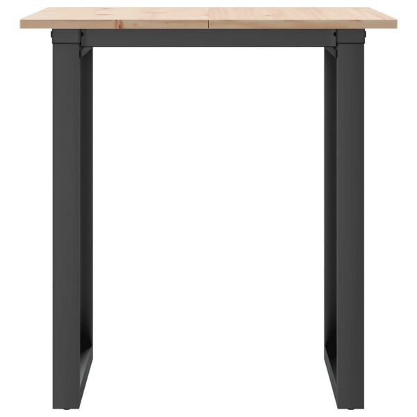 vidaXL Tavolo da Pranzo Telaio a O 60x60x75 cm Legno Pino e Acciaio