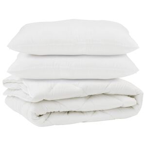 vidaXL Piumone con cuscino 3 pcs Bianco Microfibra