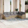 vidaXL Set Divano da Giardino 8 pz con Cuscini Beige in Polyrattan