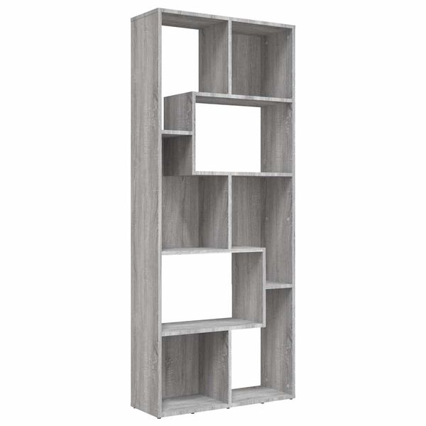vidaXL Libreria Grigio Sonoma 67x24x161 cm in Legno Ingegnerizzato