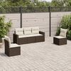 vidaXL Set Divano da Giardino 5 pz con Cuscini Marrone in Polyrattan
