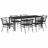 vidaXL Set da Pranzo per Giardino 7 pcs Nero polyrattan