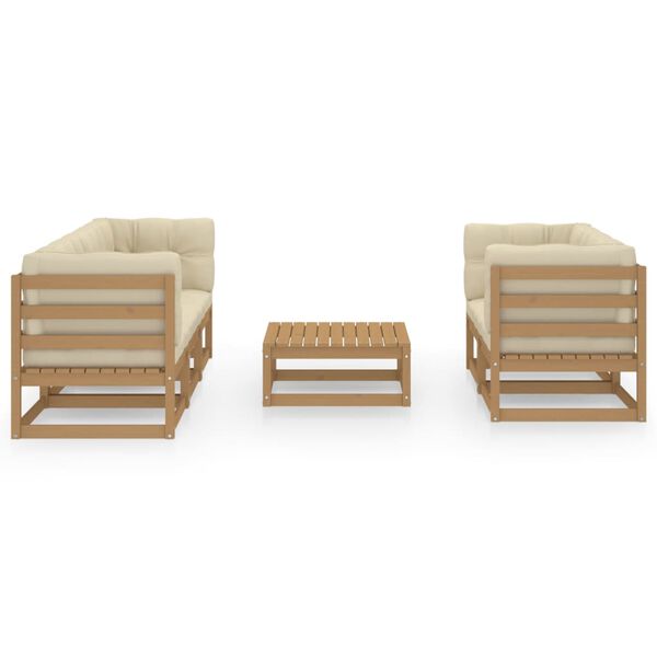 vidaXL Set Divani da Giardino 6 pz con Cuscini Legno Massello di Pino
