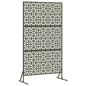 vidaXL Schermo per Privacy Oliva 100 x 50 x 180 cm Acciaio