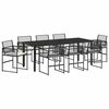 vidaXL Set da Pranzo per Giardino 9 pz Nero polyrattan