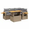 vidaXL Set Divano da Giardino 5 pz con Cuscini Beige in Polyrattan