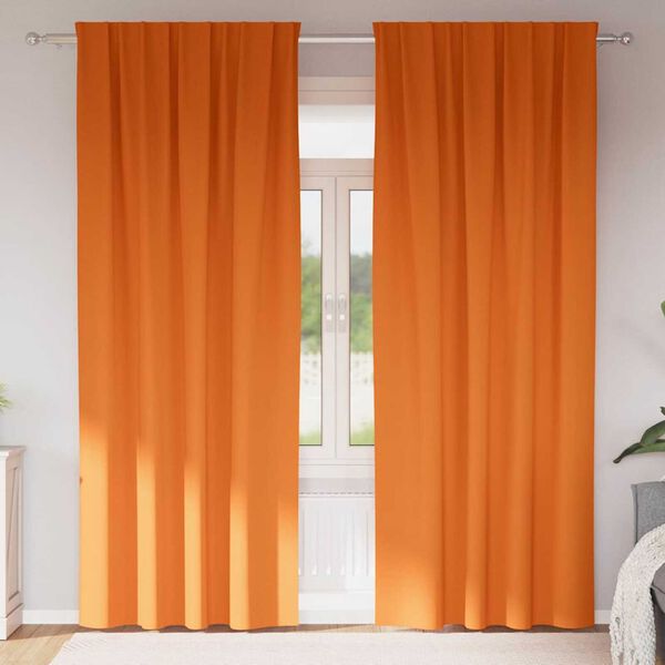 vidaXL Tende Blackout con Anelli 2 pcs Arancione Vivo 260 x 140 cm