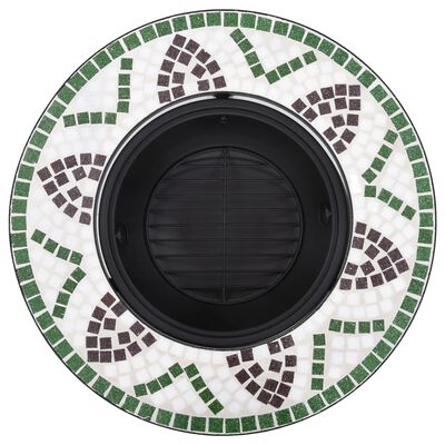 vidaXL Braciere a Mosaico Verde 68 cm in Ceramica