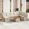 vidaXL Set Divano da Giardino con cuscino 9 pcs Beige Poly Rattan