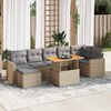 vidaXL Set Divano da Giardino 8 pz con Cuscini Beige in Polyrattan